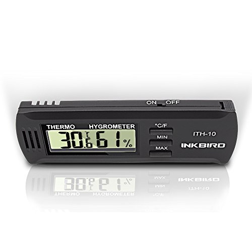 Inkbird ITH-10 Input Digital Thermometer and Hygrometer Temperature Humidity Monitor Humidor Guitar Ukulele Mason Jar