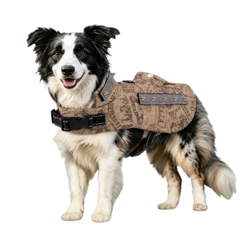Coyote Vest for Small Dogs Removable Spikes Hawk Predator Harness Anti-Bite Wildlife Protection Adjustable Lightweight Breathable Safety Gear for Outdoor Walking (Tan M)