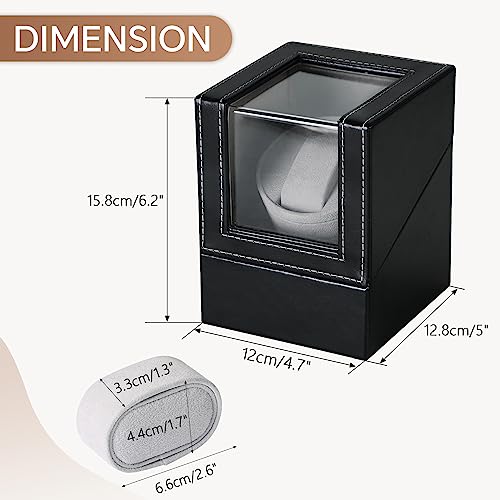 Natgai Automatic Single Watch Winder | Automatic Watch Winder In Black Leather With Quiet Japanese Mabuchi Motor, Adjustable Watch Pillows,Watch Case For Automatic Watches #TOP1