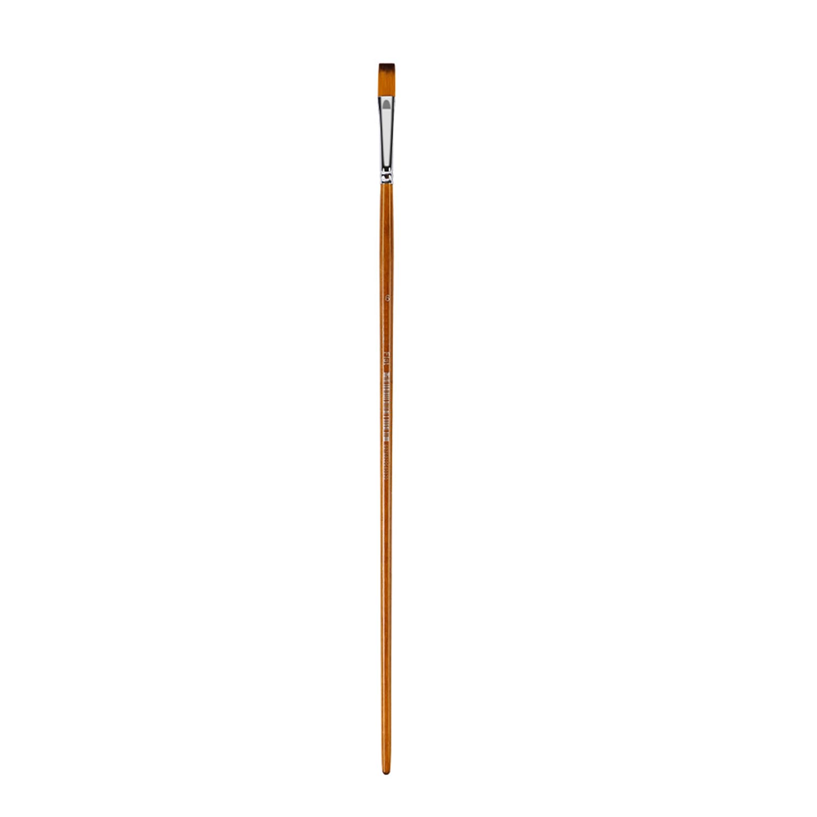 Rbrmhm Pingfeng 6 Professional Artist Brush Flat/Round/Fan Tip Paint Brush For Acrylic Watercolor Oil Painting Wood Handle Nylon Bristles