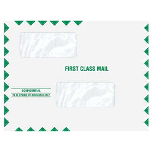 EGP Double Window Tax Return Mailing Envelope, Moisture Seal, Quantity 100, Size 9.5