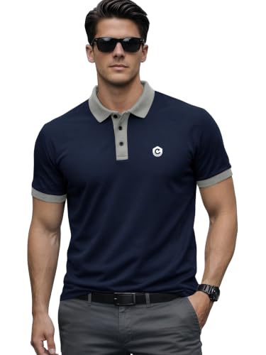 Image of Noble Monk Men's Regular Fit Polo Neck T-Shirt | Half Sleeve