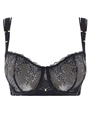 Aubade Women's La Belle Etoile Half Cup Bra Comfort Balconette, Onyx, 36D