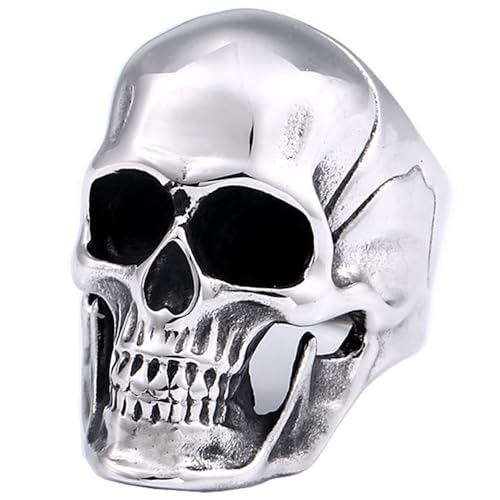 Image of Genuine Stainless Steel Ring Jewelry for Men Fashion Punk Biker Skull Rings