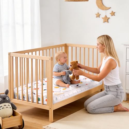 Image of Mini Crib Mattress 38 inch x 24 inch x 4 inch- Firm Support and Comfort Premium Foam,Noiseless and Odorless,Hypoallergenic Mini Crib Mattress,Fits Mini and Portable Cribs,Dual Sided with Soft Breathable Fabric