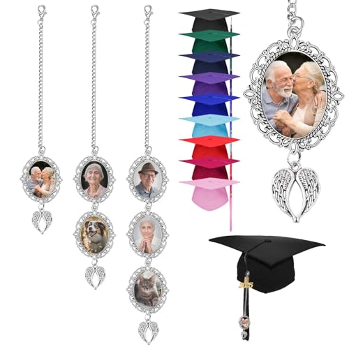 LOFART Custom Memorial Graduation Cap Tassel Charm Personalized Graduation Cap Custom Graduate Photo Charm Tassel for Graduation Cap Decorations Personalized Memorial Gifts Graduation Gifts