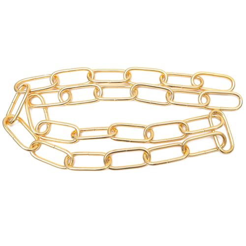 Ipetboom Cadena de Eslabones de Hierro Dorada de 4 MM de Grosor 1 Metro de Longitud para Lámparas y Accesorios de Iluminación Resistente hasta 20 Kg Adecuado para Colgar Lámparas y