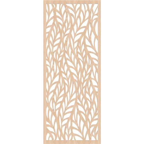 Image of Ortonville Decorative Pierced Fretwork Wood Wall Panels, 25 3 /8 inchW x 64 3 /8 inchH x 1 /4 inchT, Red Oak