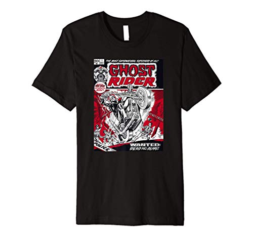 Marvel Ghost Rider Comic Book Cover Print Premium T-Shirt