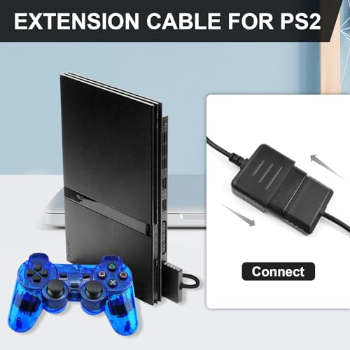 Image of PS2 Controller Extension Cable Cord Compatible with Sony PlayStation 1 PlayStation 2 PS2 Game Console, 6FT /1.8m