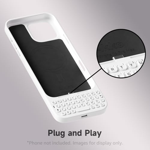 Akko MetaKey Keyboard for iPhone 16 Pro Max Maximize Screen Space Keyboard Case for Accurate Typing, Cloud White by Akko - Used condition - Image 5
