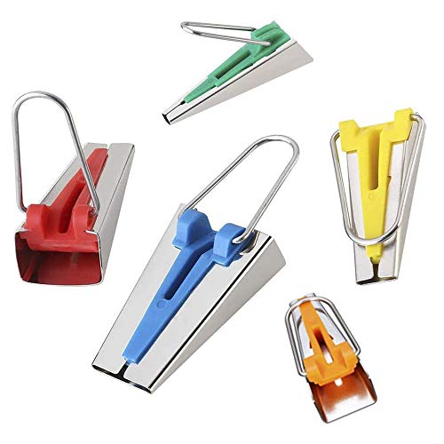 Bias Tape Maker Set, Neo Loons Sewing Fabric Bias Tape Maker Tool Kit 6Mm 9Mm 12Mm 18Mm 25Mm With 5 Pieces Cloth Clips, Awl, Sewing Craft Scissor & Soft Tape Measure Tool For Quilt Binding #TOP3