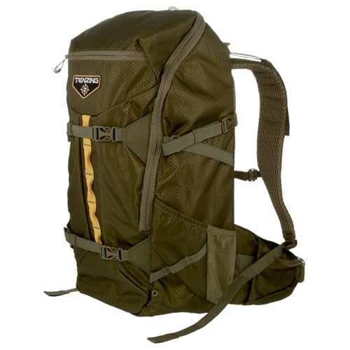 Image of TENZING 2100 Whitetail Day Pack, Olive Green Hydration Bladder Compatible Durable Camo Backpack with 4 Compartments & 15 Organizational Pockets for Hunting Gear and Equipment
