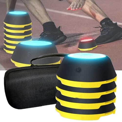 MIRCTRI Agile Fitness Light, Reaction Lights Training, Portable Sports Fitness Lights Trainer for Improve Reaction Time, Fitness, Speed and Agility, Suitable for Basketball, Football(4 PCS)