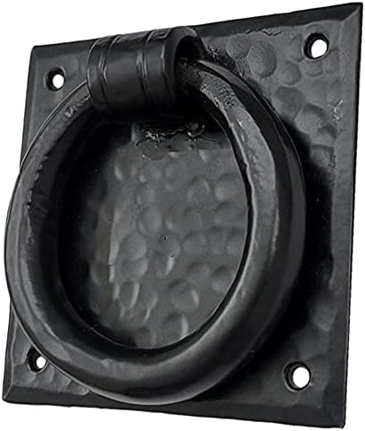Adonai Hardware 3.6" "Jathniel" Antique Heavy Duty Cast Iron Front Entry Sturdy Stylish Hammered Ring Door Knockers for Vintage Wooden Barn Shed Doors, Gates, Fences, Furniture and Farmhouse