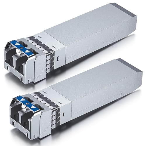 Image of 10Gtek 25G SFP28 SFP+ Transceiver, 25GBase-LR Duplex LC SMF Optical Module for Cisco SFP-25G-LR-S, 1310nm, DDM, up to 10km, Pack of 2