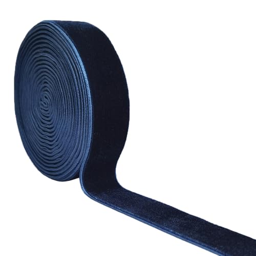 Qingxii Decorr Wedding Christmas Valentins Day Gift Box DIY Craft Dcor Velvet Ribbon(Navy 1x2Yards)