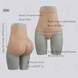 Adima Silikonowe majtki pośladkowe, modelujące biodra, damska bielizna, kształtujące pośladki, kontrolowane szorty w kształcie trójkąta do cosplayu,Ivory,one size