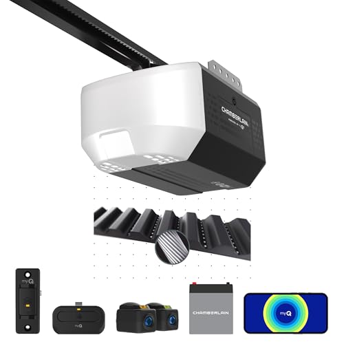 Chamberlain 1/2 HP Belt Drive Smart Garage Door Opener with Battery Backup, 1-Bulb Lighting, and myQ Connectivity