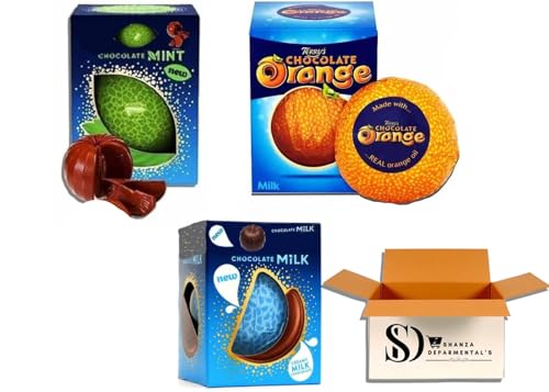 Chocolatee Treat Bundle Consisting Milk Chocolate Orange Ball 157g & Chocolate Mint 145g and Chocolate Creamy Milk Chocolate Box 157g