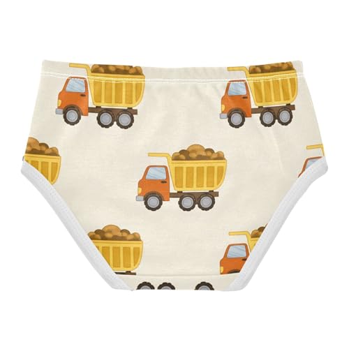 Cotton Girls Underwear Toddlers Cute Cartoon Trucks Beige Panties for Girl Print Kids Briefs Undies 2t2