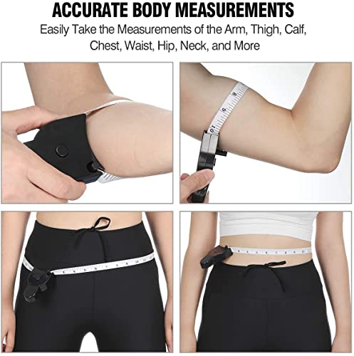 Automatic Telescopic Tape Measure, Body Measure Tape 60 inch (150cm), Self-Tightening Retractable Measuring Tape for Body Accurate Way to Track Weight Loss Muscle Gain by One Hand, 3 Piece