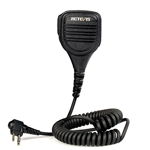 Retevis Walkie Talkie Mic with 3.5MM Audio Jack 2 Pin Shoulder Speaker Microphone