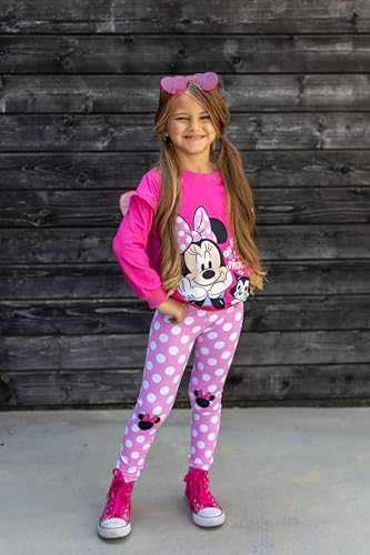 Image of Disney Frozen Minnie Mouse Stitch Princess Fall Toddler Girl Outfit 2 Piece Girl Clothes Long Sleeve Sweatshirt and Leggings