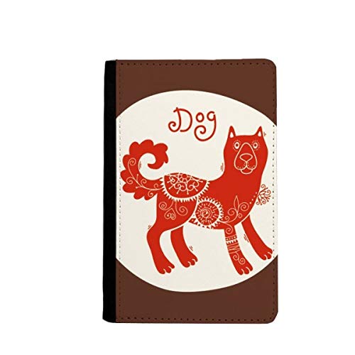 Étui portefeuille de voyage multicolore motif Chien Zodiaque Chinois 15cm