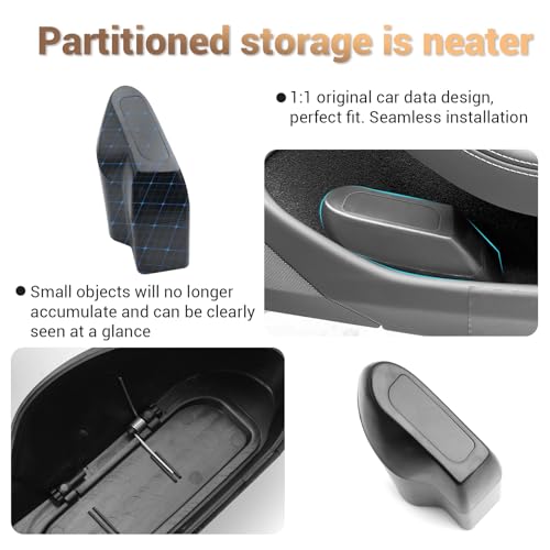 Image of Compatible with Door Handle Inserts Model 3 Side Door Trash Can for Tesla Model 3 (2023-2017), Car Door Trash Can for Tesla Model Y (2024-2020), Right Front Door Handle Pocket for Model 3 Accessories