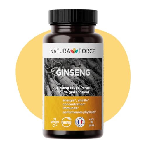 Ginseng Rouge Bio de Corée en Gélules Végétales - Naturel & Titré...