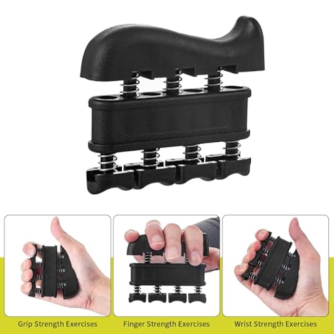 7PCS Grip Strength Trainer Kit, 2 Adjustable Forearm Resistance Grips, Finger Stretchers, Grip Ring, Hand Squeeze Ball, Finger Exercises, User Manual, Suitable for Hand Training, Suitable for Everyone