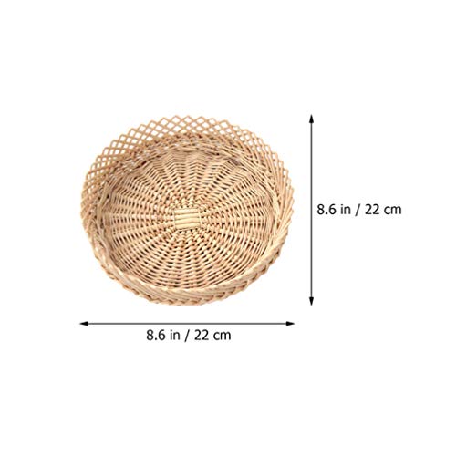 SOLUSTRE Cesta de armazenamento de vime natural para frutas, salgueiro, tecido, frutas, pão, cesta r