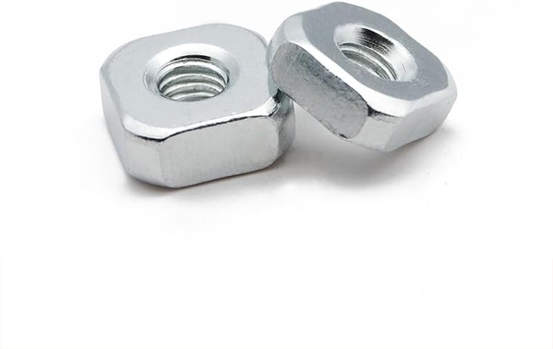 10pcs M4 M5 M6 M8 M10 Galvanized square nuts GB39 rectangular fillet locking thin nut 4mm-10mm thickness - (Size: M12x19mmx19mmx10mm)