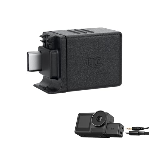 JJC 3.5mm I[fBIA_v^[ Osmo Action 5 pro / 4 Ή }CNA_v^[ mCYP QC+6 Type-C[d Vlog rfI^ Bep