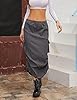BLUEMING Women Y2k Cargo Long Skirt Low Waist Draw... #3
