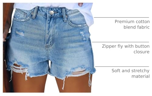 Image of CHICZONE Womens Mid-High Waisted Stretchy Denim Jean Shorts