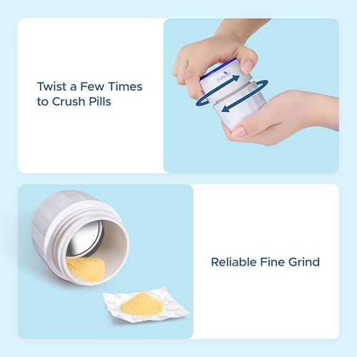 Image of Fullicon Stainless Steel Grinder, Pill Crusher Fine Powder, Blue White
