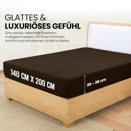 Utopia Bedding - Spannbettlaken 140x200cm - Braun – Ansicht 2