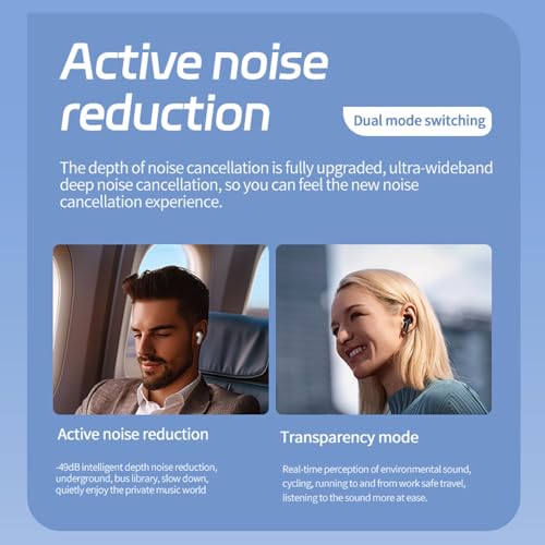 Image of Wireless Touchscreen Earbuds with Smart Touch Screen Case - TWS True Wireless Bluetooth 5.4 Headphones - ANC Active Noise Cancelling - Blue Tooth Earphones for iPhone Android
