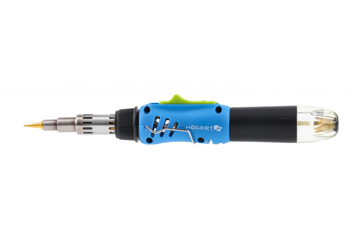 HÖGERT TECHNIK Saldatore a gas 3 in 1, 220 W, accensione piezoelettrica, saldatore (400 °C), bruciatore (1300 °C), senge (550 °C), butano propano, compatto, ergonomico, 40 minuti