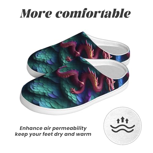 Chaussons peluche EdWal avec relief écailles dragon 3D taille 39