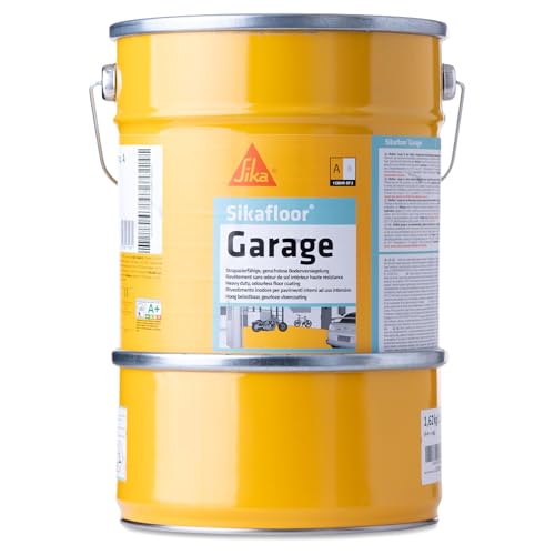 SIKA - Peinture de sol intérieur spécial garage - Sikafloor Garage, Gris Silex (Proche RAL 7032) - Résine Epoxy - Bonne adhérence sur de nombreux supports (Réservé...