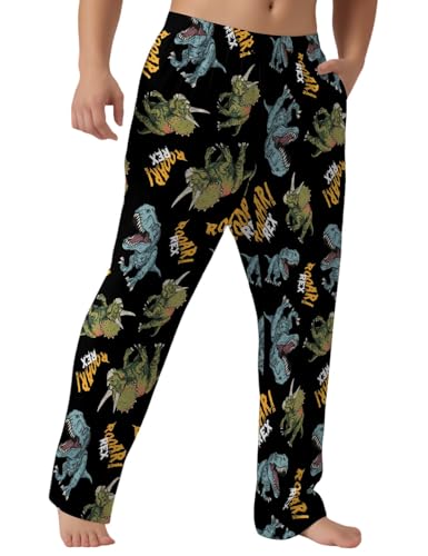 Men's Pajama Pants with Pockets Breathable Lightweight Sleep Pants for Men Soft Lounge Pants Elastic Waistband2