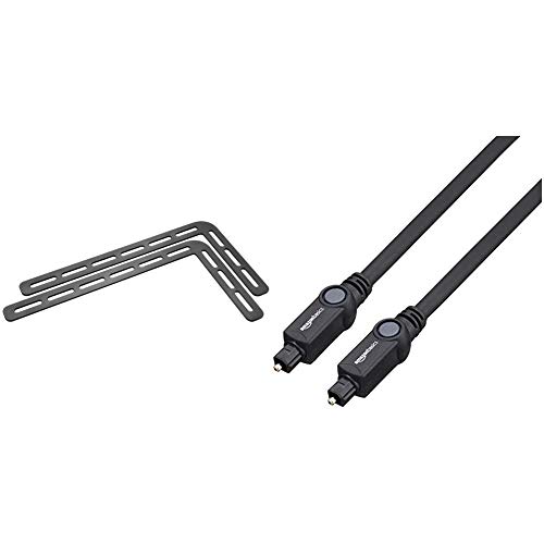 Meliconi 480514-1000 Soporte para Barra de Sonido + Amazon Basics - Cable óptico de Audio Digital Toslink (1 m)