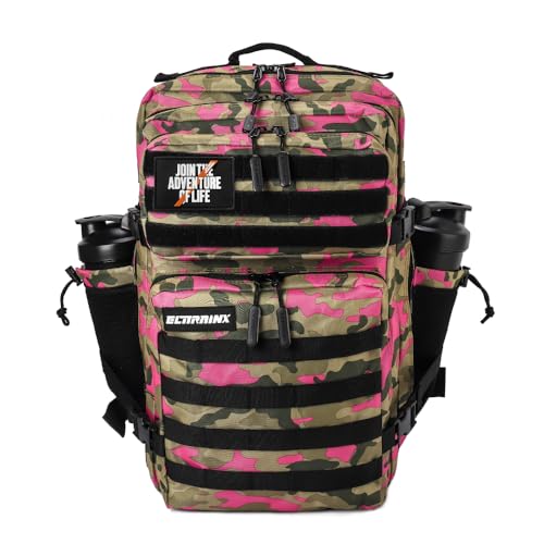 ELITRAINX 45L USA Sac à dos tactique militaire étanche Sports, cabine d'avion, entraînement croisé, salle de sport portable d'ELITEX TRAINING (Camouflage rose)