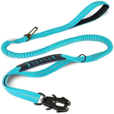Reflective Shock Absorbing Bungee Dog Leash with Car Seatbelt - 1