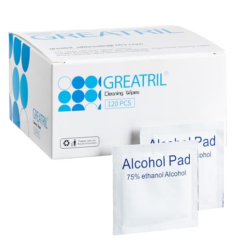 Pack of 120 Anti Bac Wipes Tiny Size 6cmx6cm Greatril Alco Cleaning Wipes with Travel Size for Mobile Phone iPad Door Handle Glasses Tablet PC Computer Laptop
