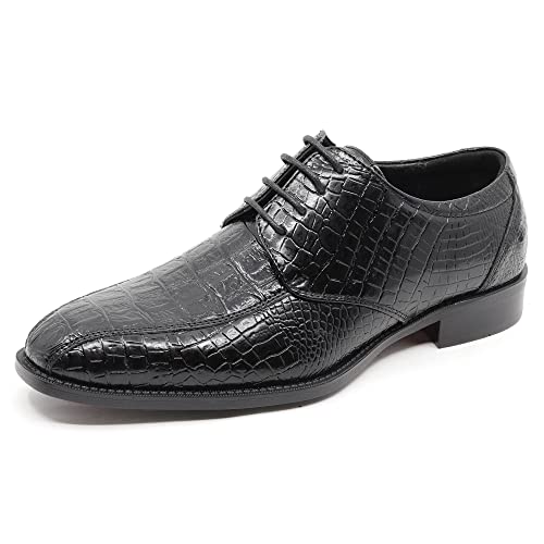 Image of Men's Alligator Crocodile Print Oxford Fashion Lace Up Dress Shoe croco-03