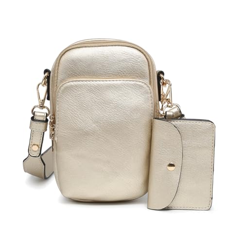 Parker Crossbody Bags for Women Vegan Leather Travel Purse Small Shoulder Handbags with Detachable Snap Pouch